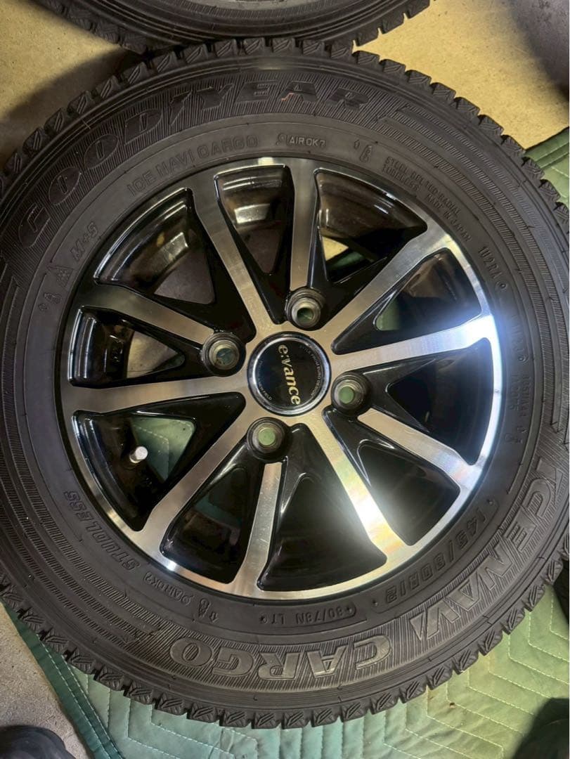 軽バン 軽トラ スタッドレス 145/80R12 2023年製 ホイールセット