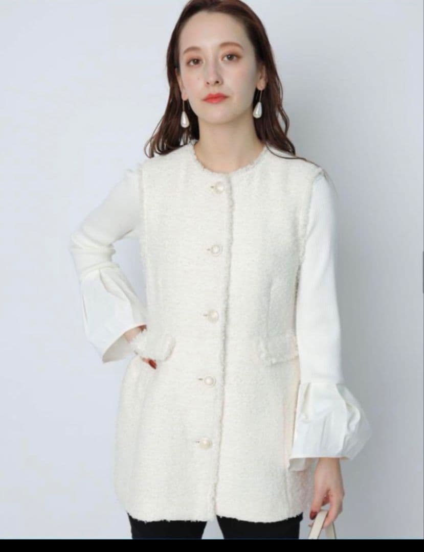 Arpege story ツイードペプラムジレ