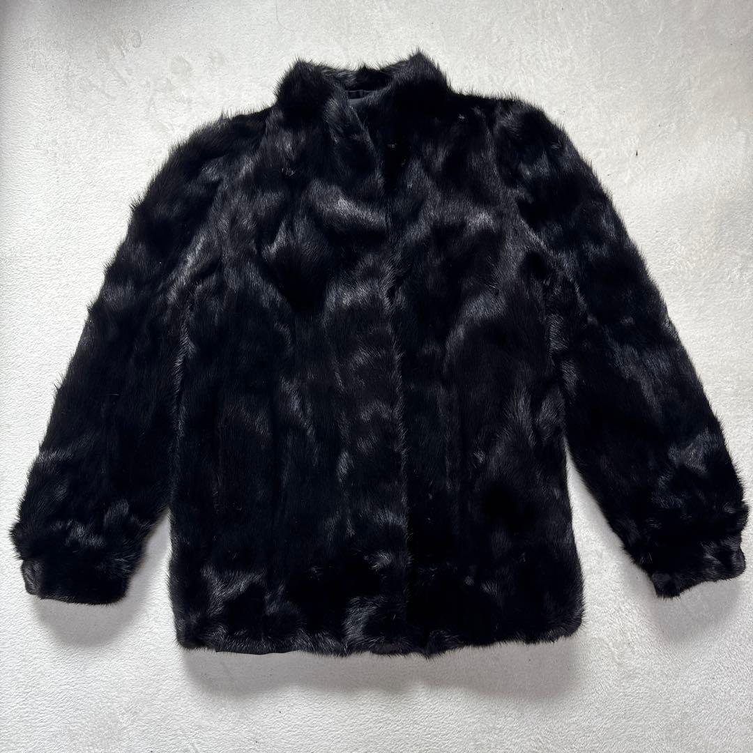 ファーコート 毛皮 ミンク ブラック リアルファー 13号