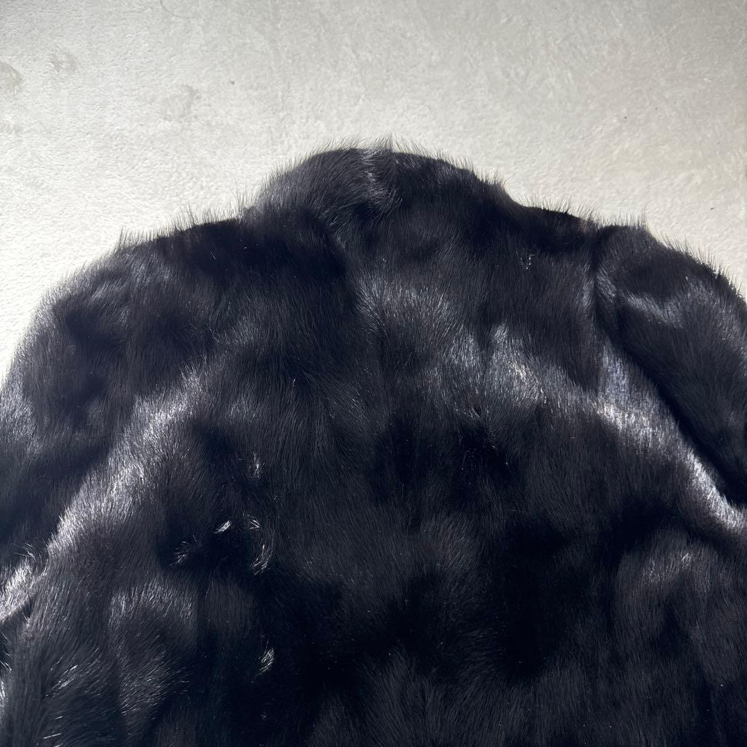 ファーコート 毛皮 ミンク ブラック リアルファー 13号