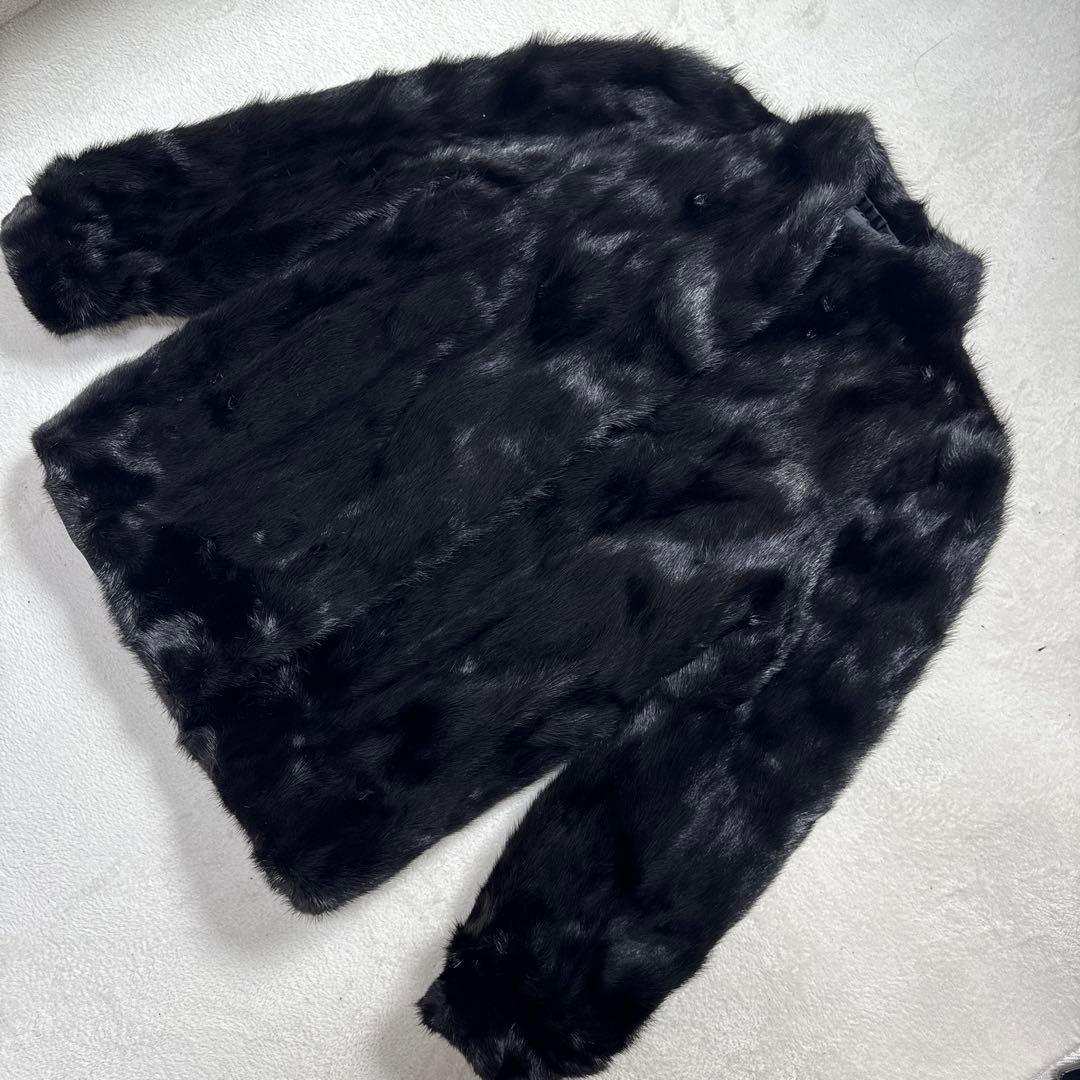ファーコート 毛皮 ミンク ブラック リアルファー 13号