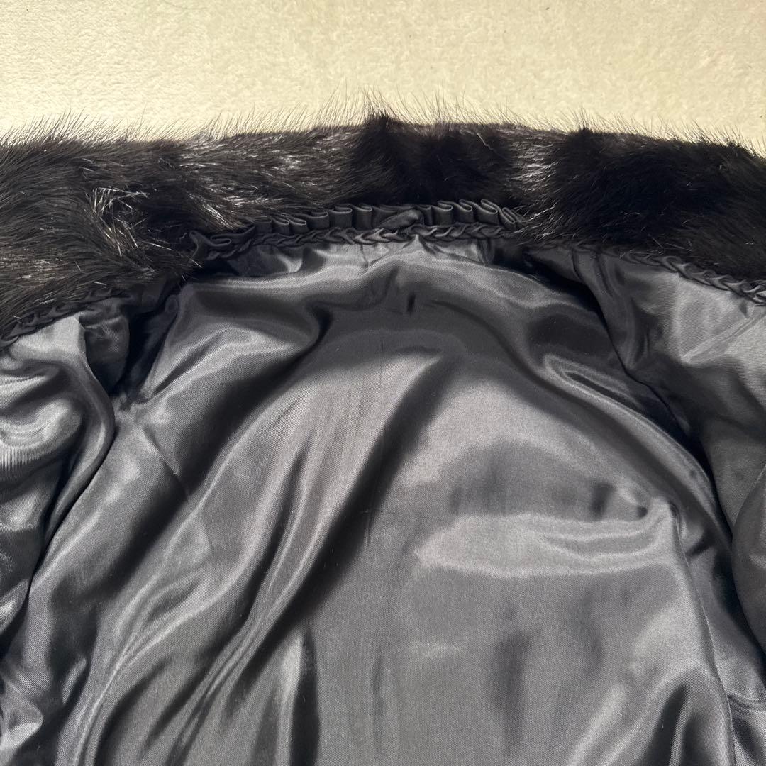 ファーコート 毛皮 ミンク ブラック リアルファー 13号