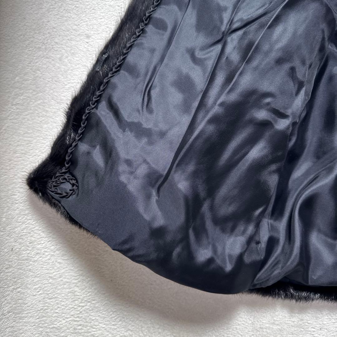 ファーコート 毛皮 ミンク ブラック リアルファー 13号