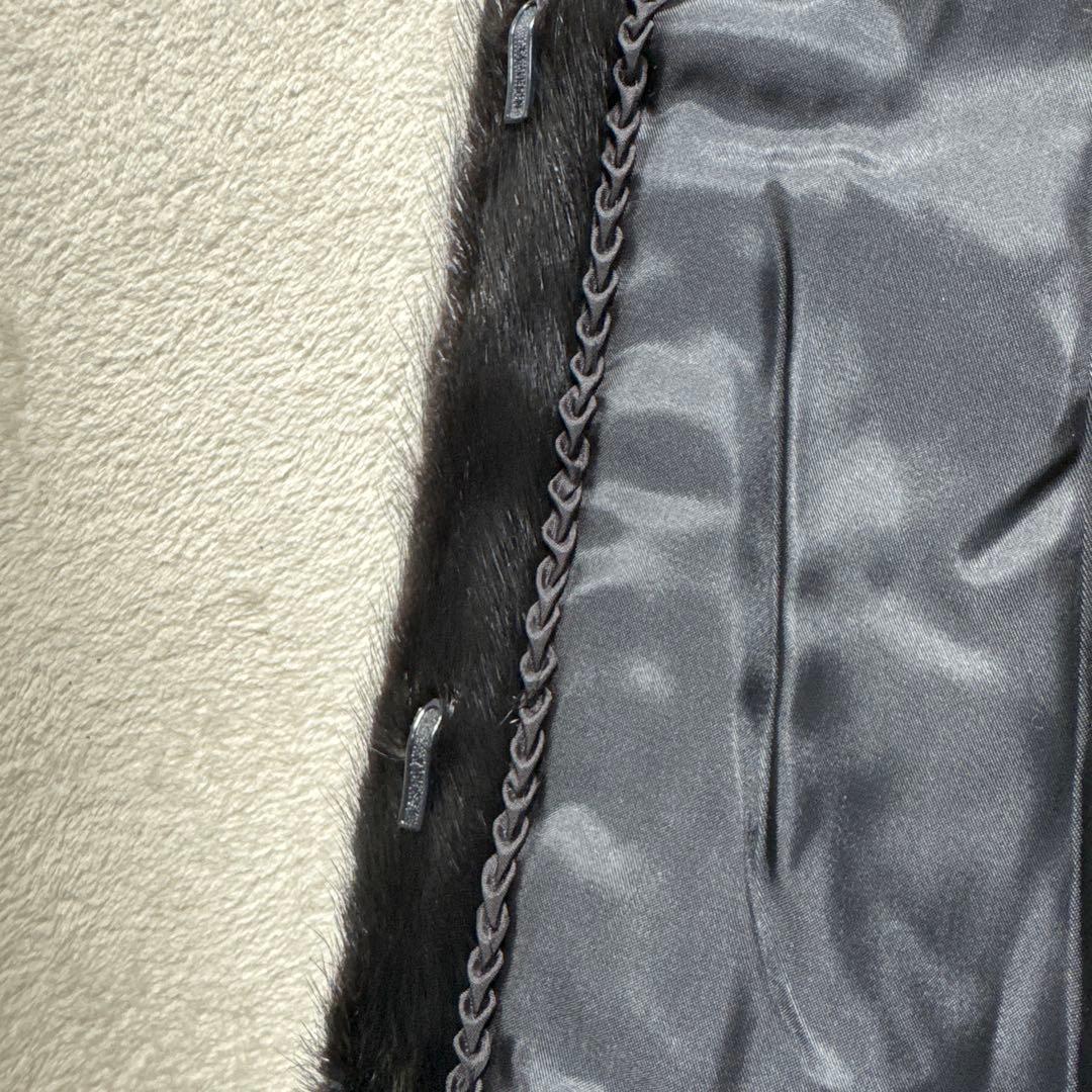 ファーコート 毛皮 ミンク ブラック リアルファー 13号