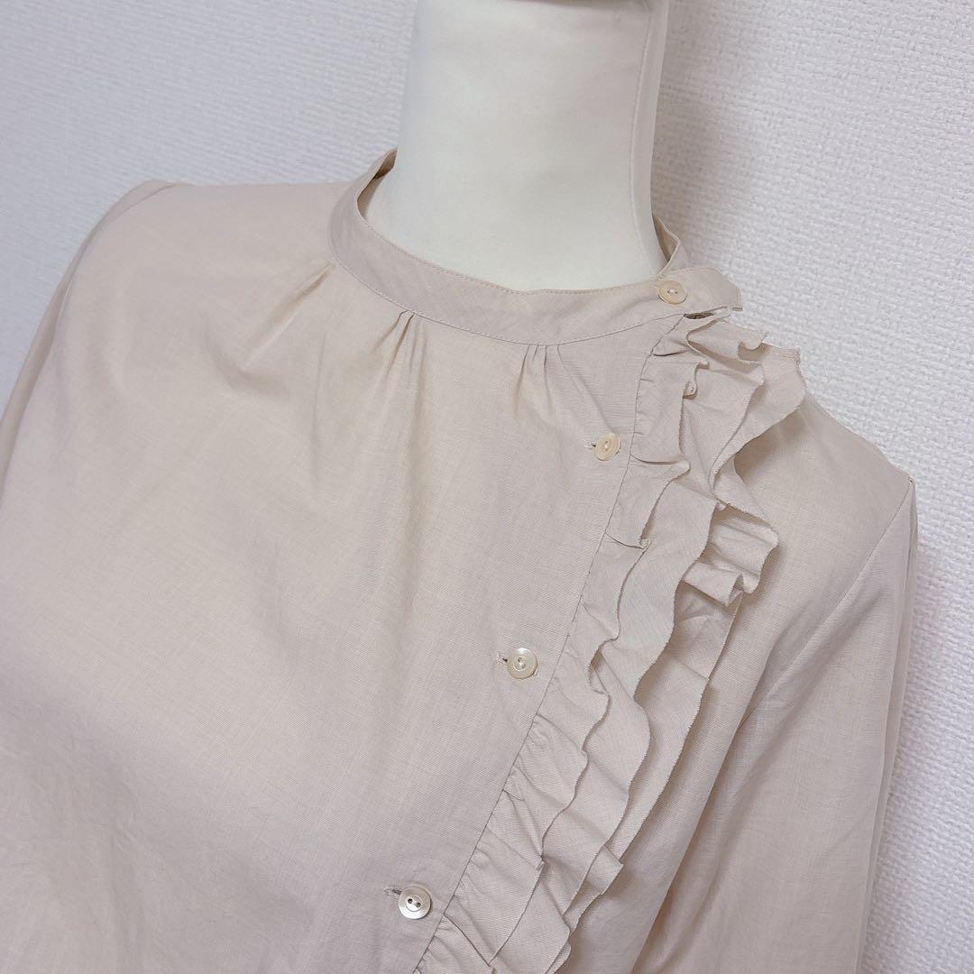 1/25終◆美品✨hatsutoki 西脇 ナチュラル 自然 ブラウス　播州織