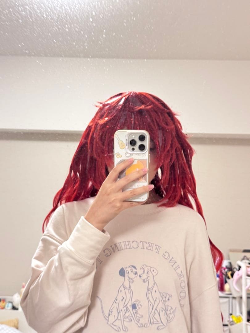 【やがみ】宝石の国　パパラチアウィッグ セット済み　コスプレ