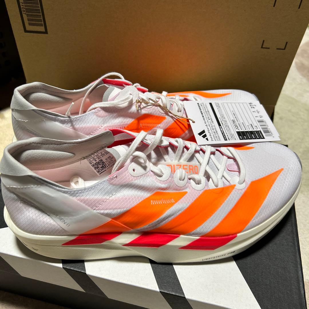 アディダス ランニングシューズ 27.5cm アディゼロタクミセン11 オレンジ