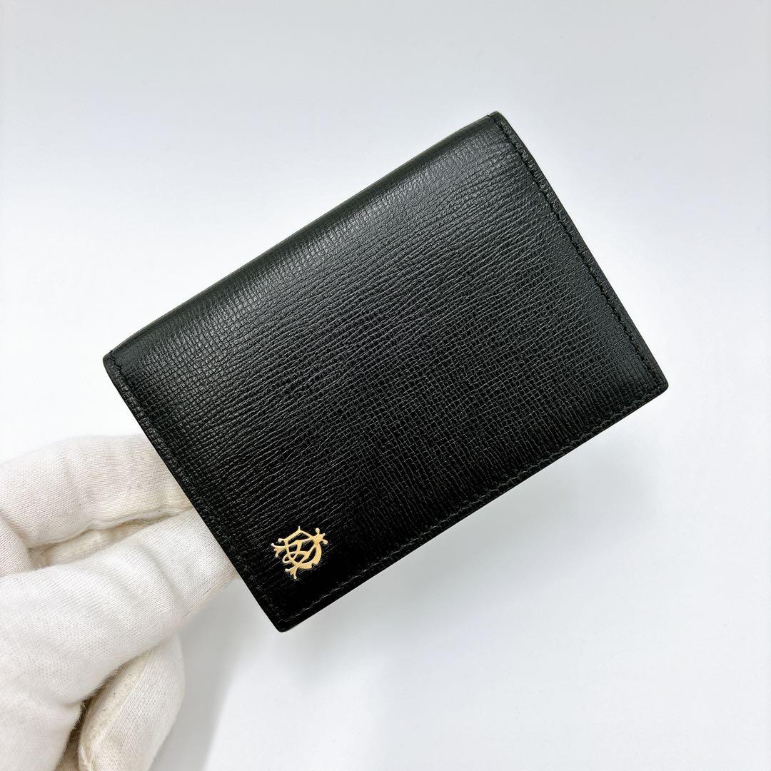 極美品 ＊ dunhill ダンヒル レザー 名刺入れ カードケース ブラック