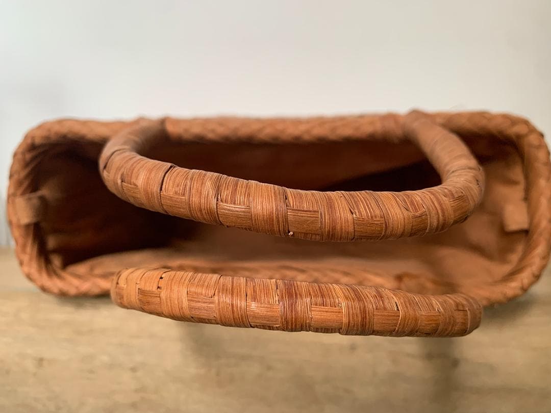 山葡萄 かごバッグ 網代編み 籠 手提げ 内布付き