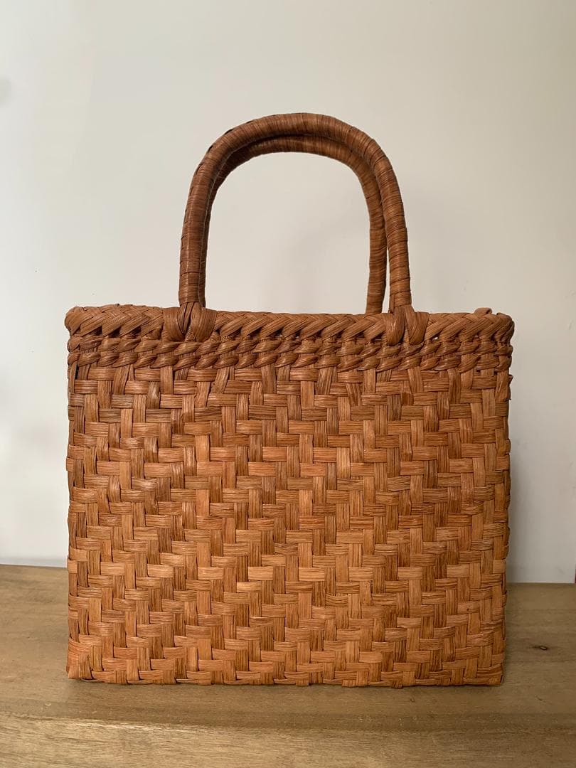 山葡萄 かごバッグ 網代編み 籠 手提げ 内布付き