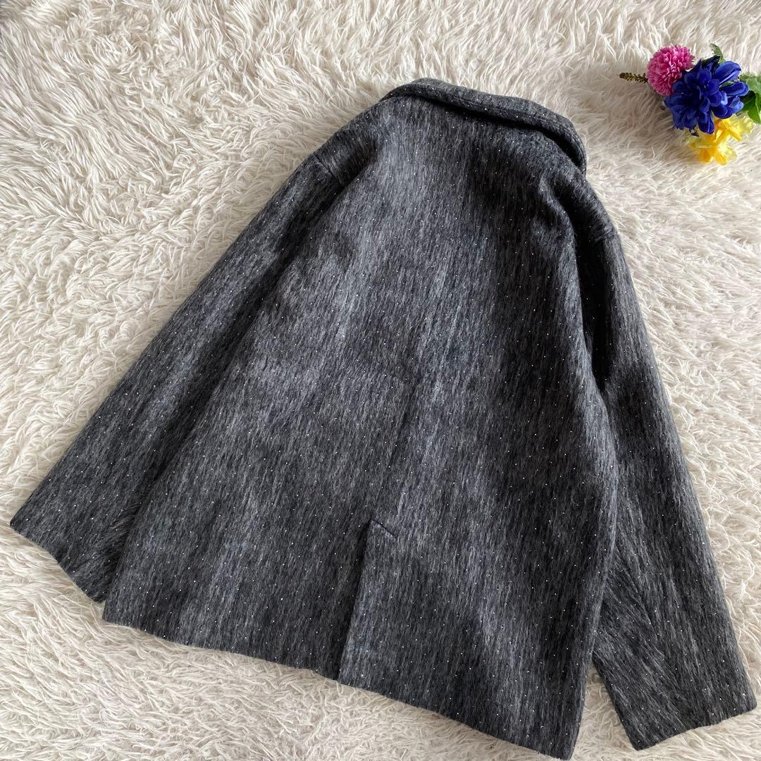 mloin nuit shaggy coat / ダークグレー