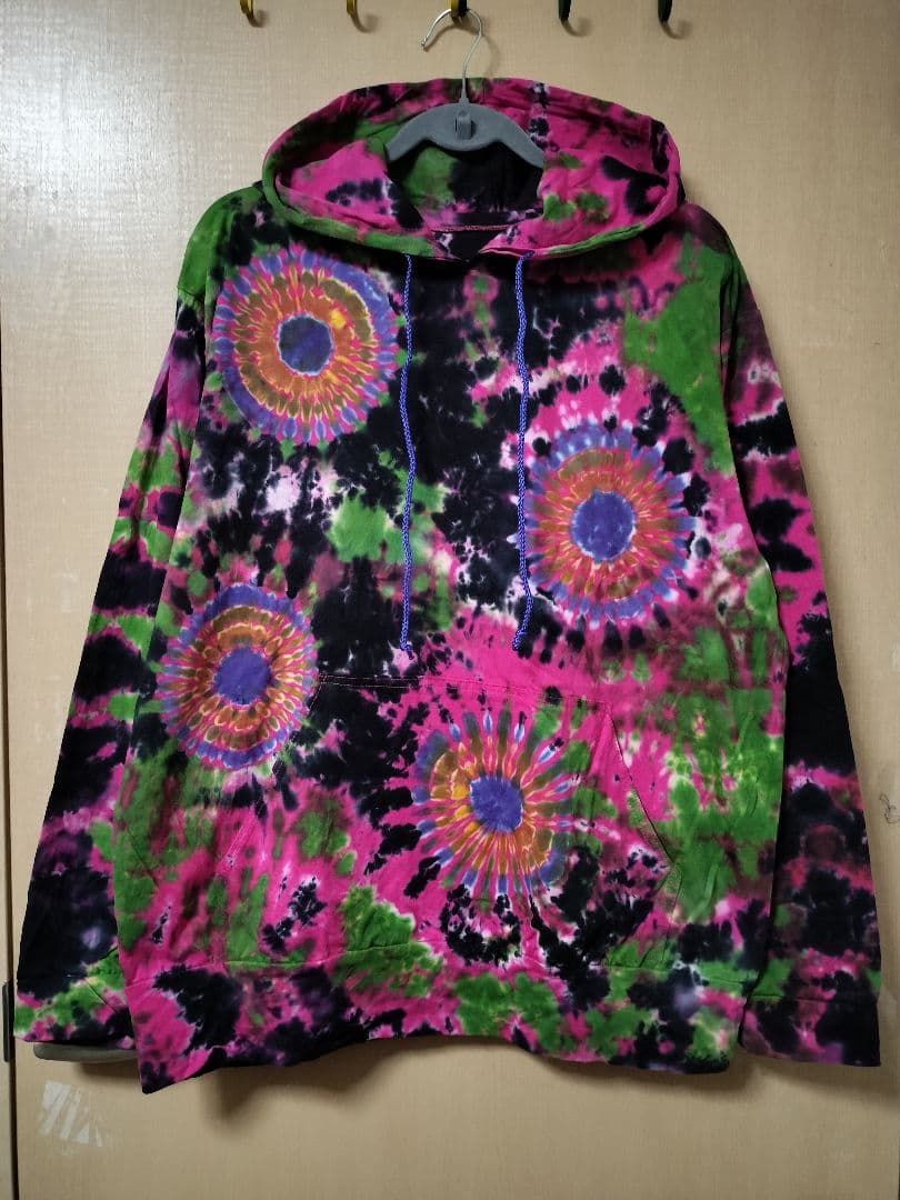 エスニック　タイダイ染め　パーカー　コットン　男女共用　新品　タイ製2