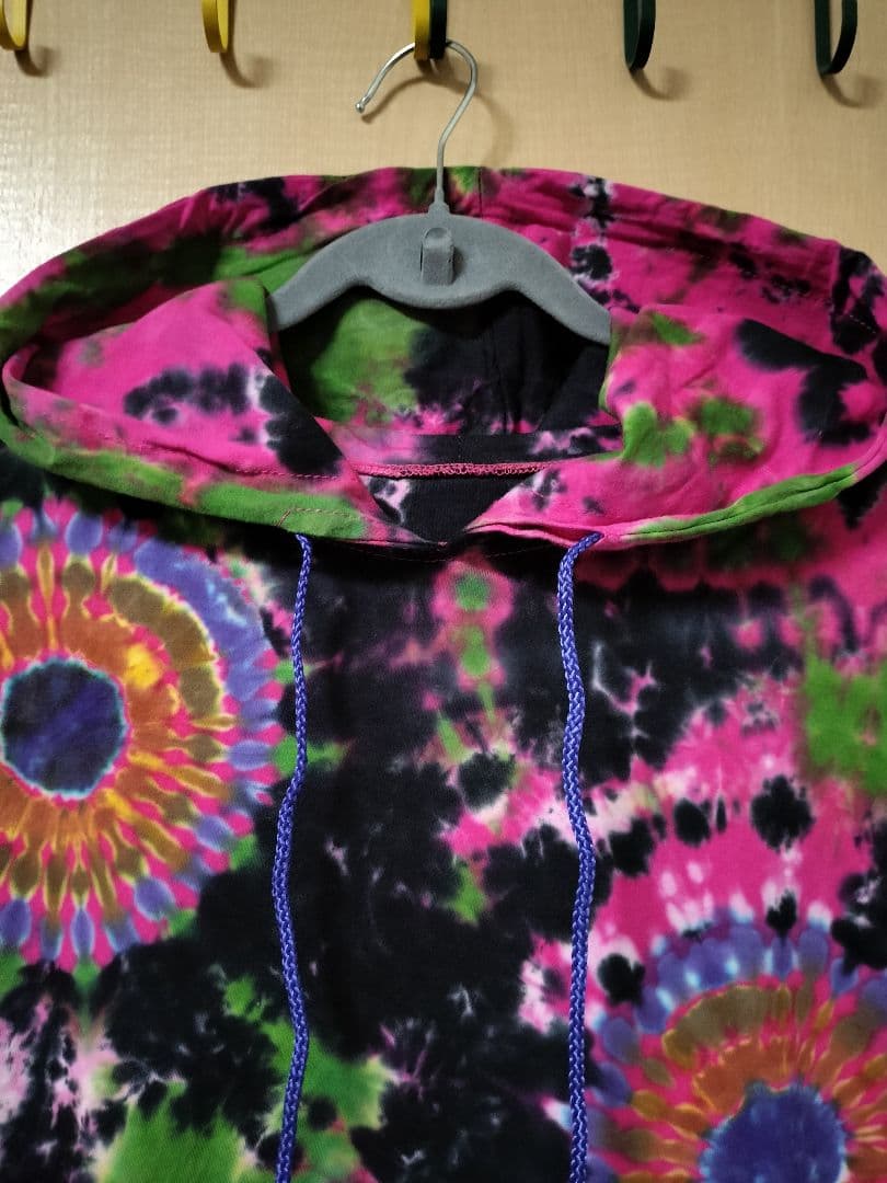 エスニック　タイダイ染め　パーカー　コットン　男女共用　新品　タイ製2