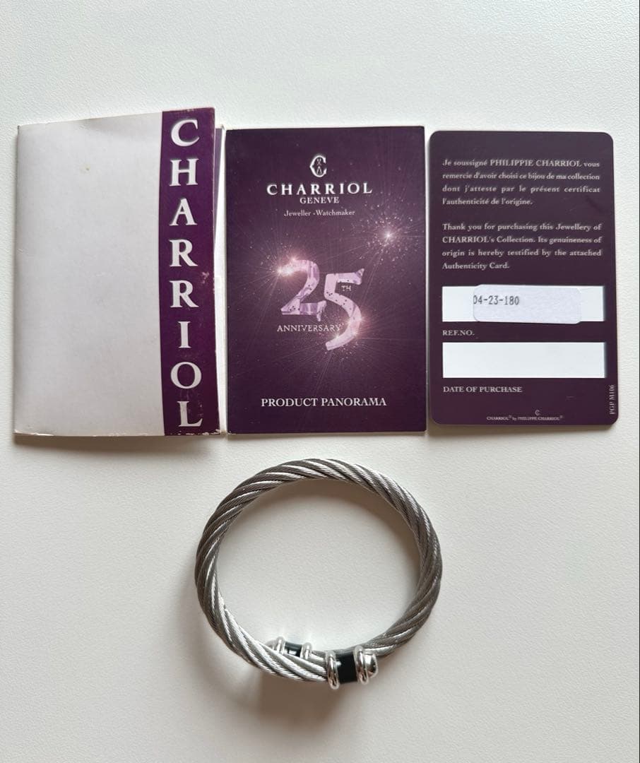 極美品 フィリップシャリオール ワイヤー ブレスレット バングル
