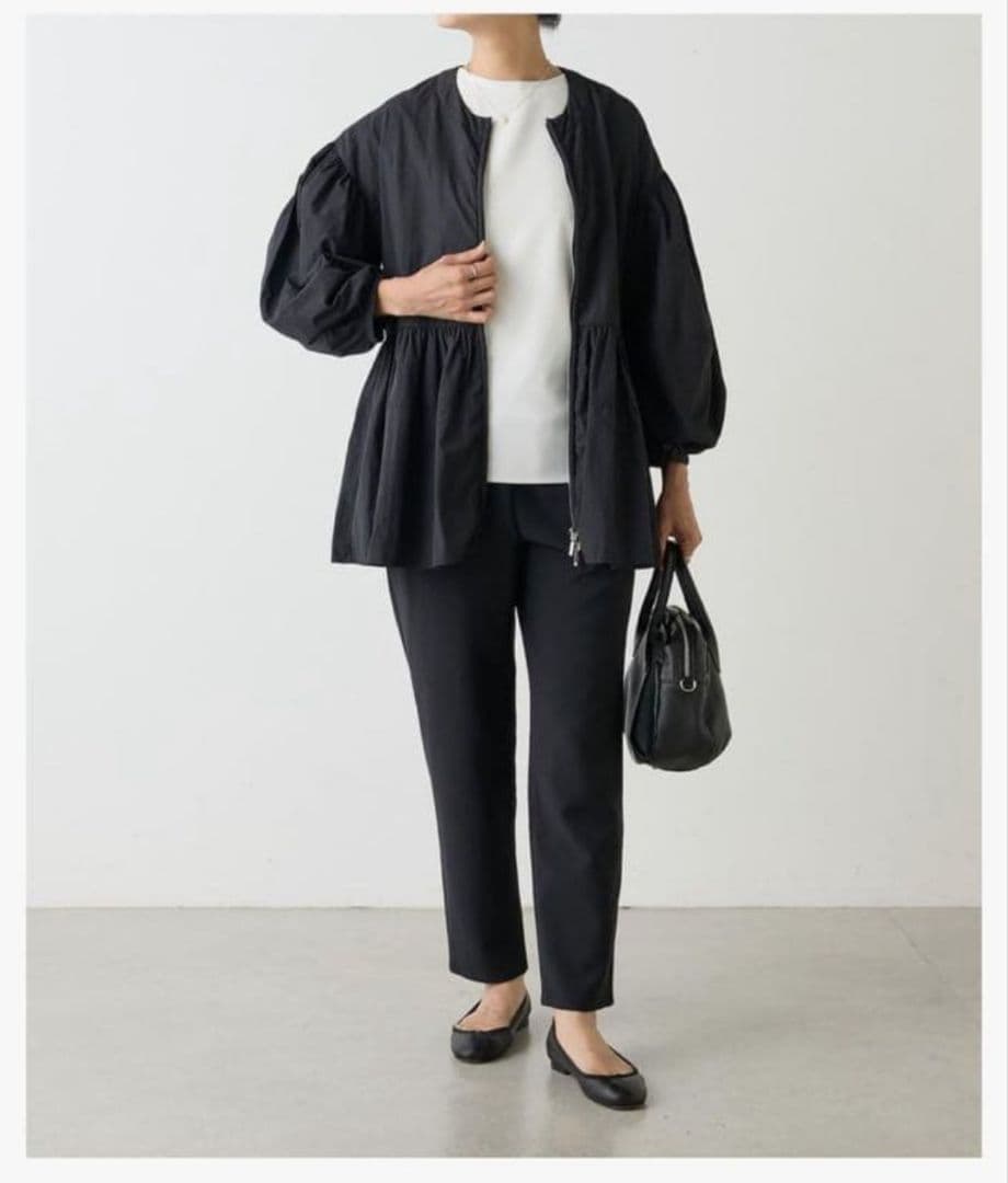 新品 BEARDSLEY ペプラムジップシャツブルゾン