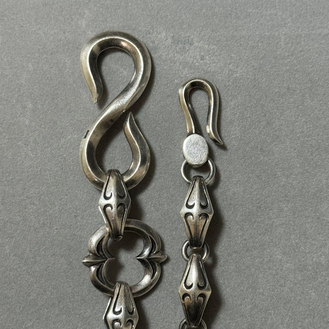 希少！シルバー925 純銀　ウォレットチェーン　ダブルフック　シンプルデザイン