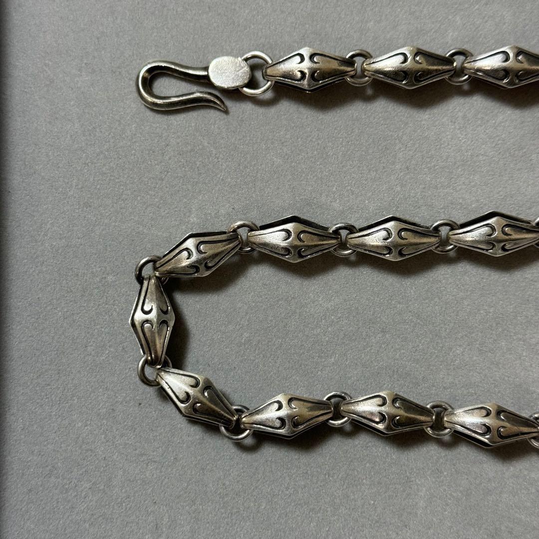 希少！シルバー925 純銀　ウォレットチェーン　ダブルフック　シンプルデザイン