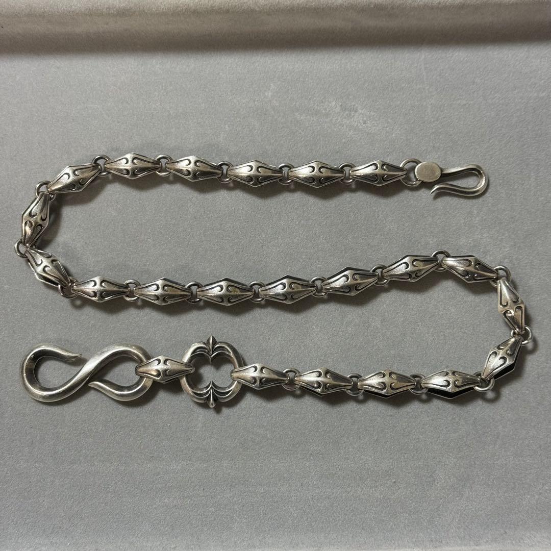 希少！シルバー925 純銀　ウォレットチェーン　ダブルフック　シンプルデザイン