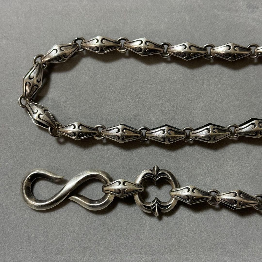 希少！シルバー925 純銀　ウォレットチェーン　ダブルフック　シンプルデザイン