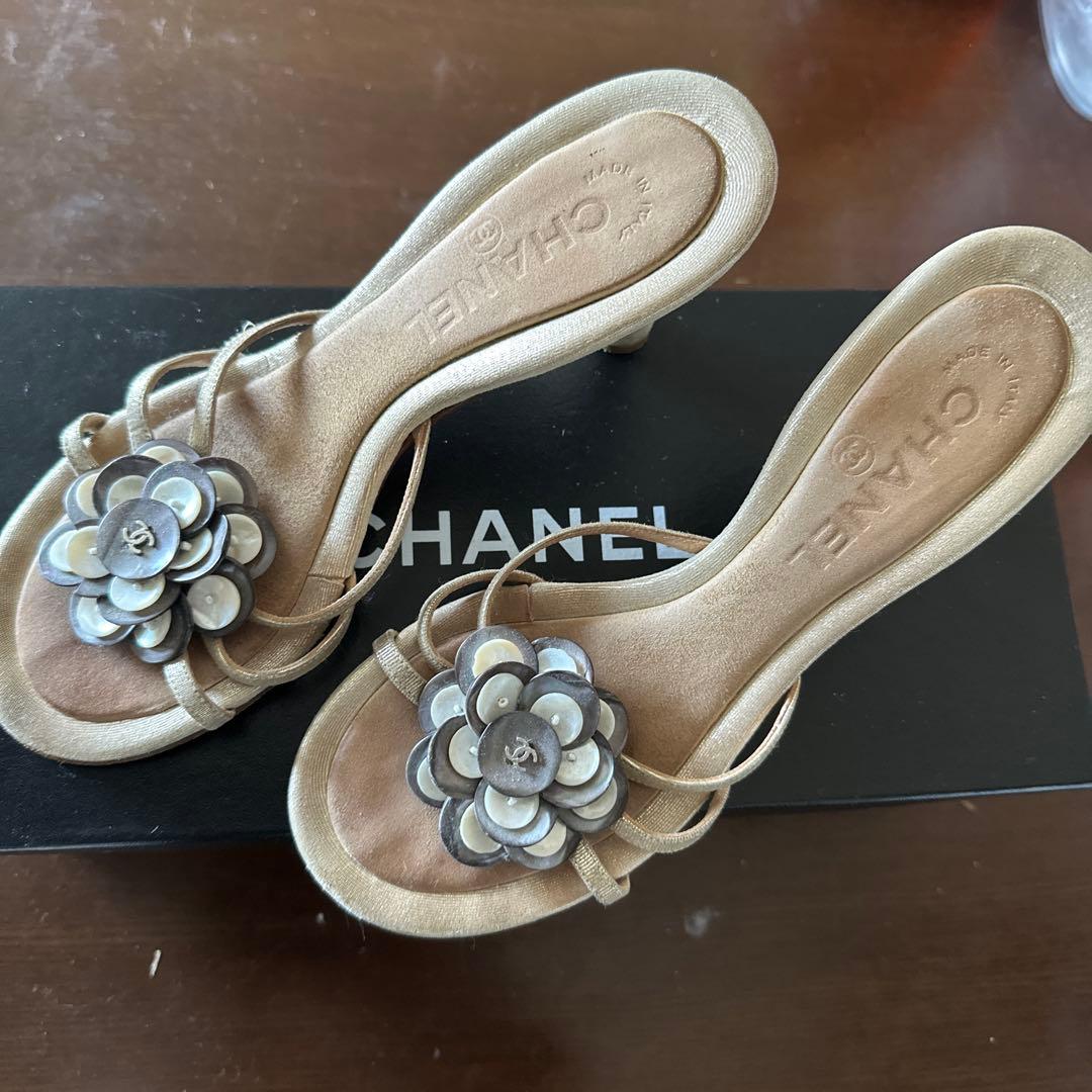 CHANEL フラワー装飾 ミュール 35