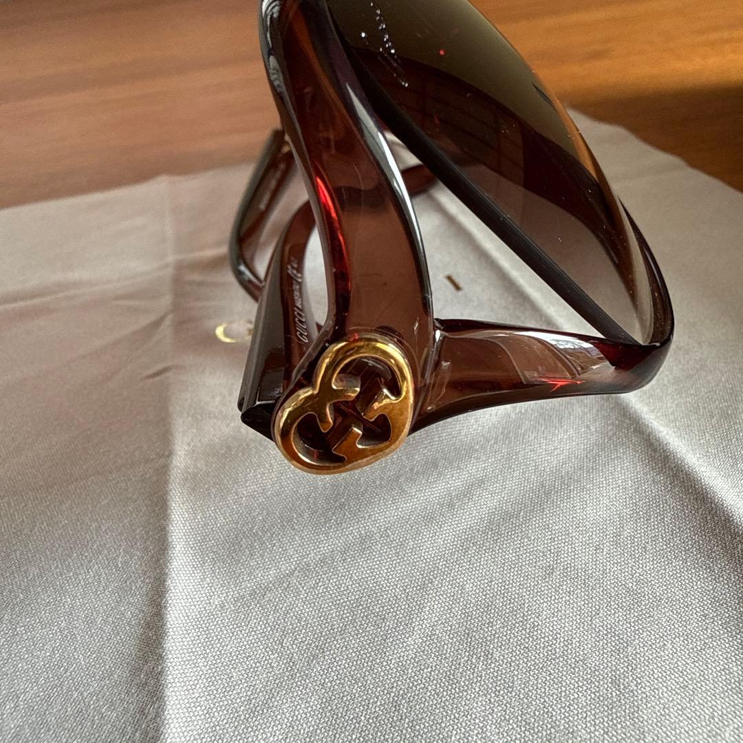 GUCCI ブラウンラウンド型サングラス ケース付き