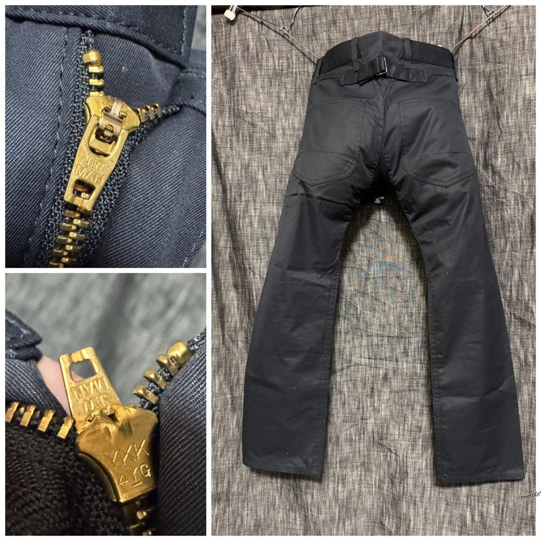 COMME des GARCONS シンチバックブラックパンツ　YKK Y2K