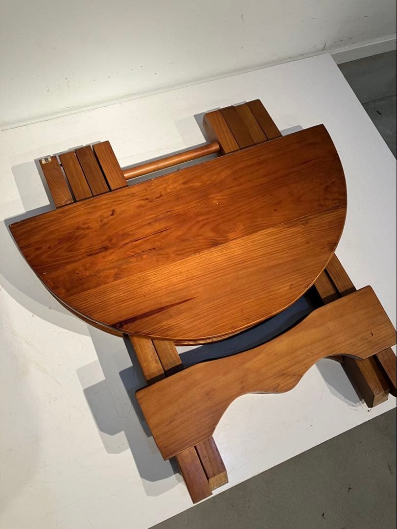 オールド　フォールディング　テーブル、レトロ、キャンプ、折り畳み、キツツキ、天童