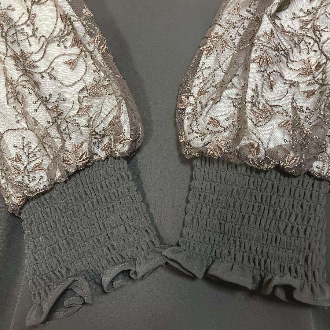 完売品　美品　刺繍 シアー トライアングルデザイン エンブロイダリー ワンピース