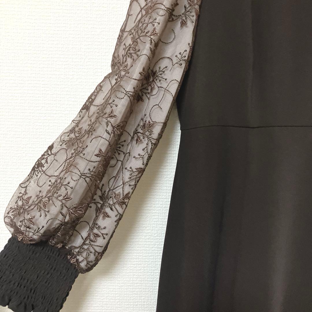 完売品　美品　刺繍 シアー トライアングルデザイン エンブロイダリー ワンピース