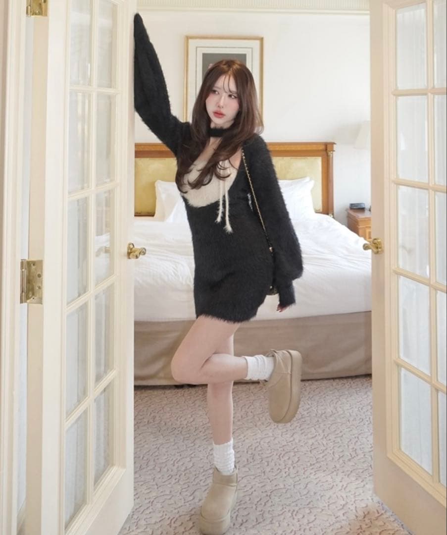 amerge onepiece × ribbon cami set