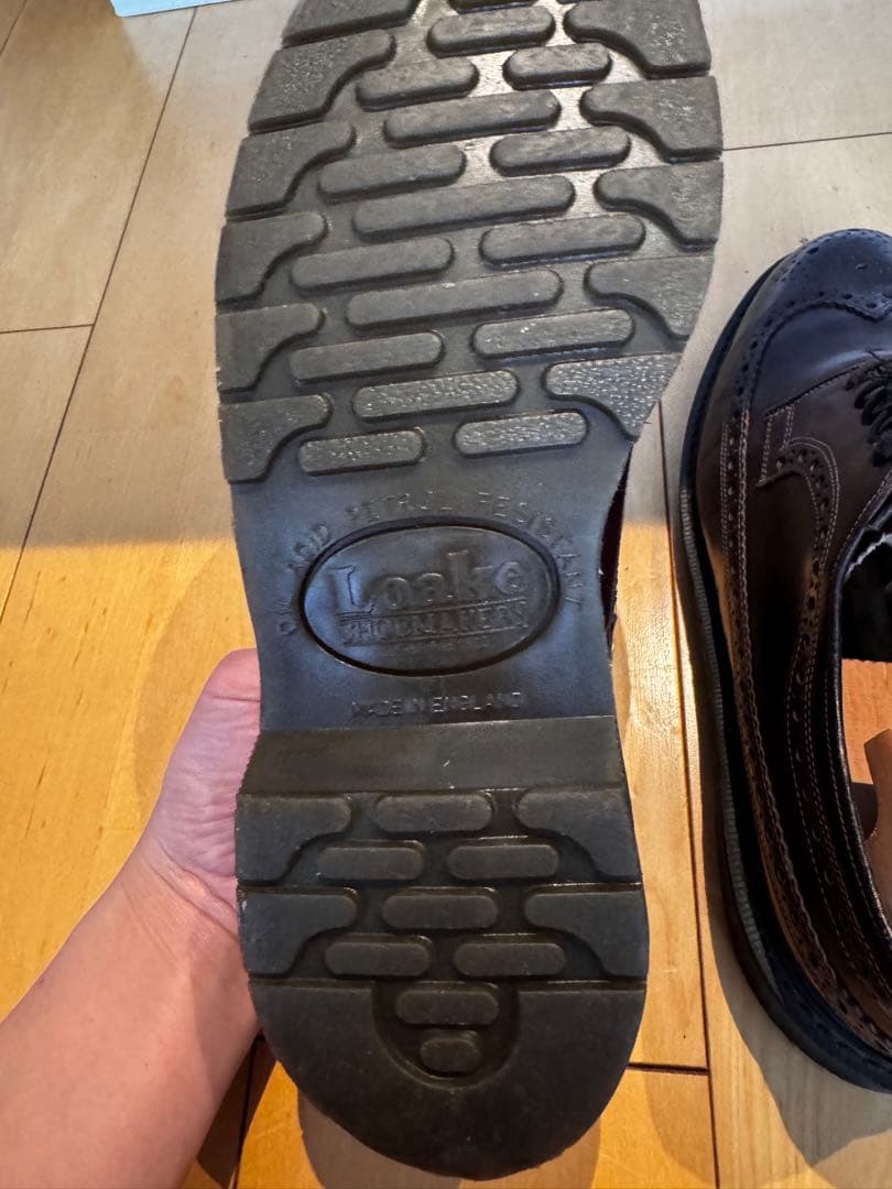 Loake ダークブラウン レザー ウィングチップ