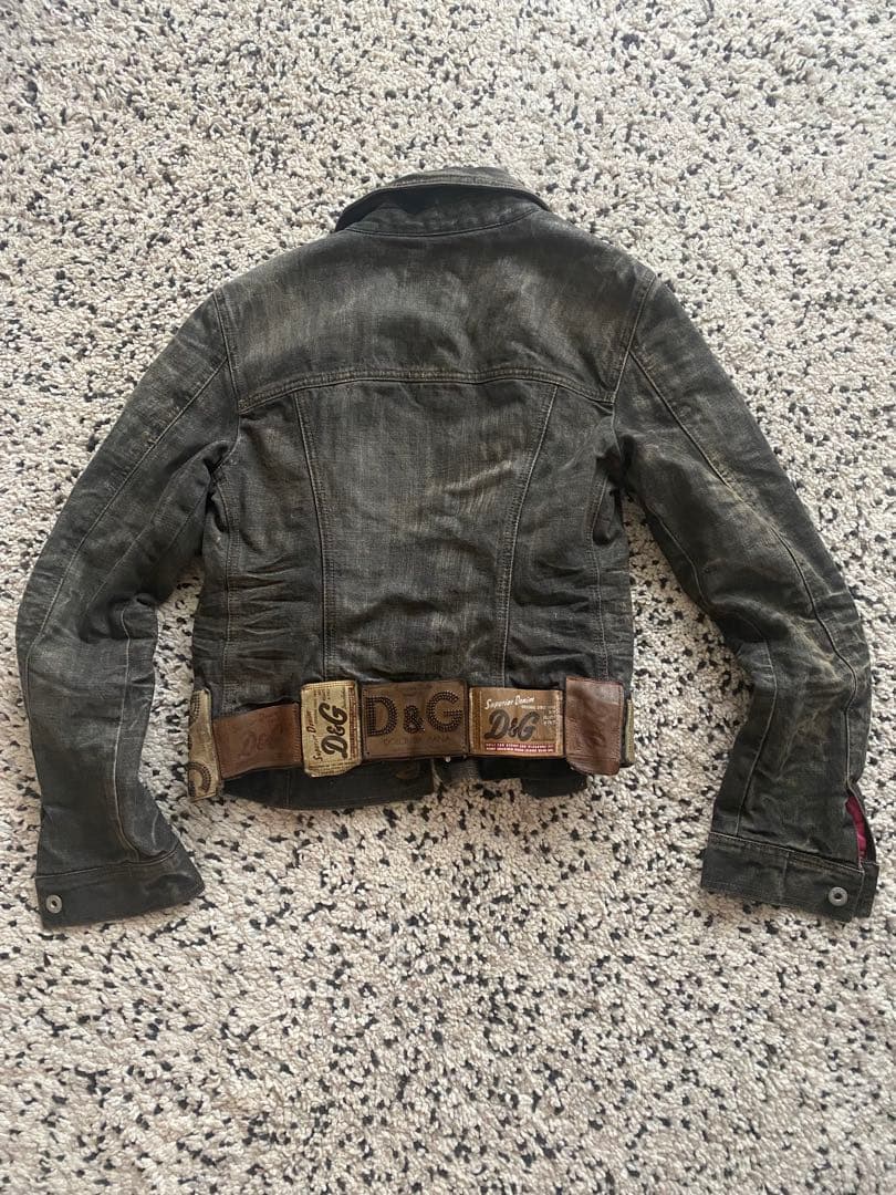 D&G ダークグレー ショートデニムジャケット