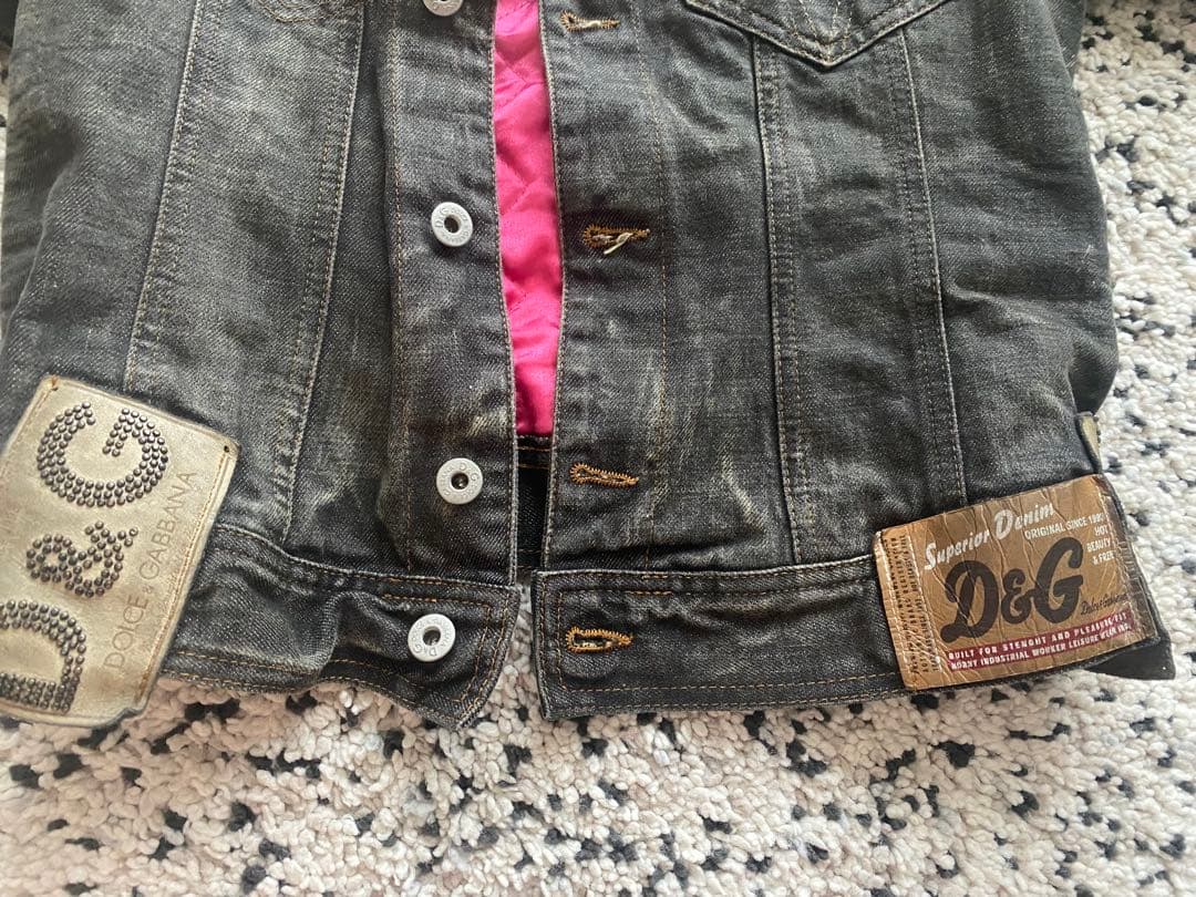 D&G ダークグレー ショートデニムジャケット