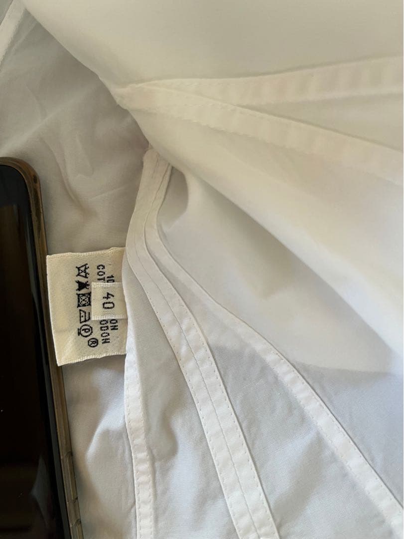 エルメスHERMES白ブラウスワンピース40サイズ美品クリーニング済み