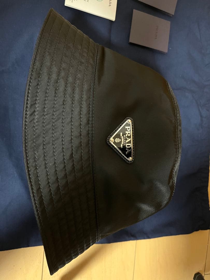 PRADA バケットハット　XXL ナイロン　ブラック