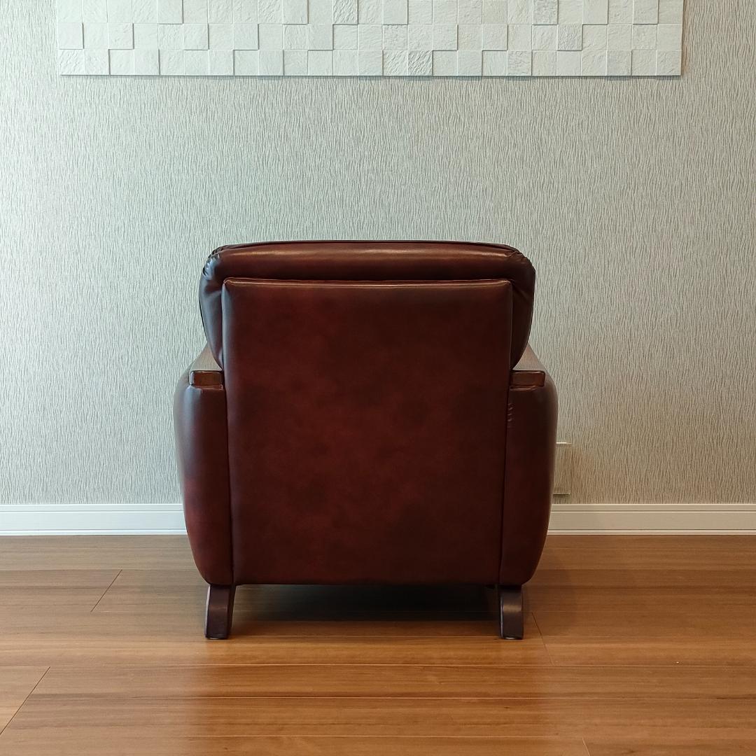 ヴィンテージソファ　1人掛け　ひじ掛け　レザー②