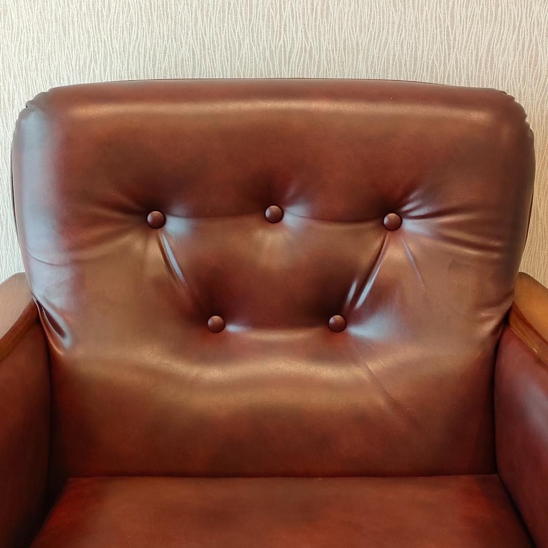 ヴィンテージソファ　1人掛け　ひじ掛け　レザー②