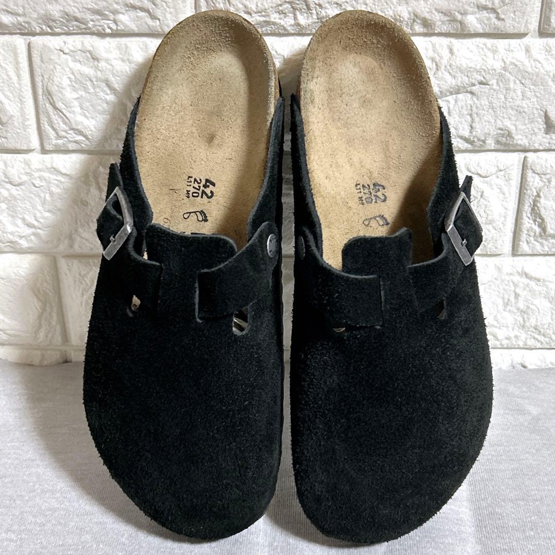 ビルケンシュトック ボストン スエード サンダル ブラック 黒42