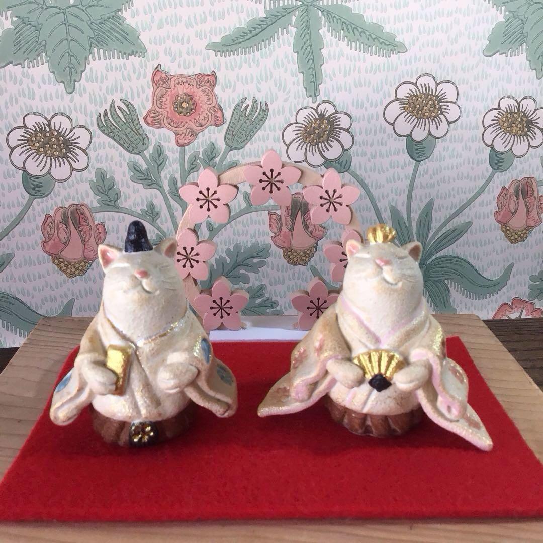 ②猫の日♡限定m(=✧ω✧=)m✧ ✧ ✧ 白猫♡白猫　猫ひな人形