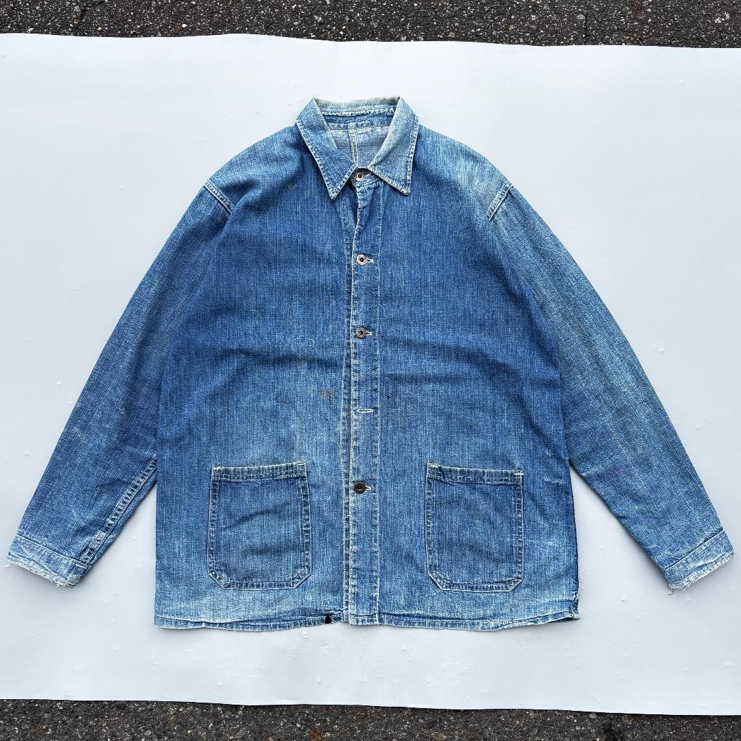 40s WWⅡ 大戦デニムカバーオール 2ポケ ドーナツボタン