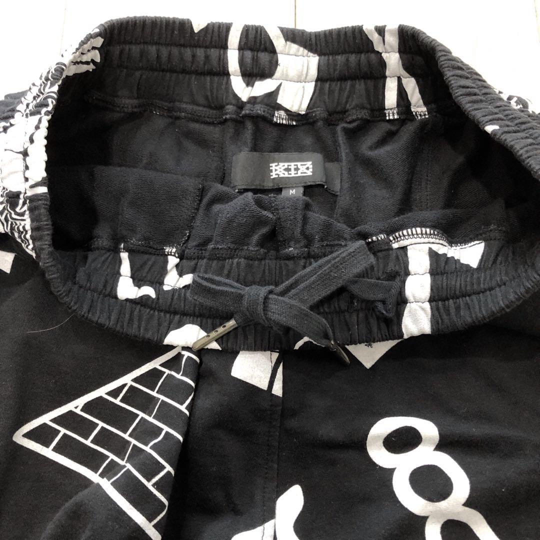 KTZ 名作　完売品　総柄 スウェット サルエルパンツ ハーフパンツ モノトーン