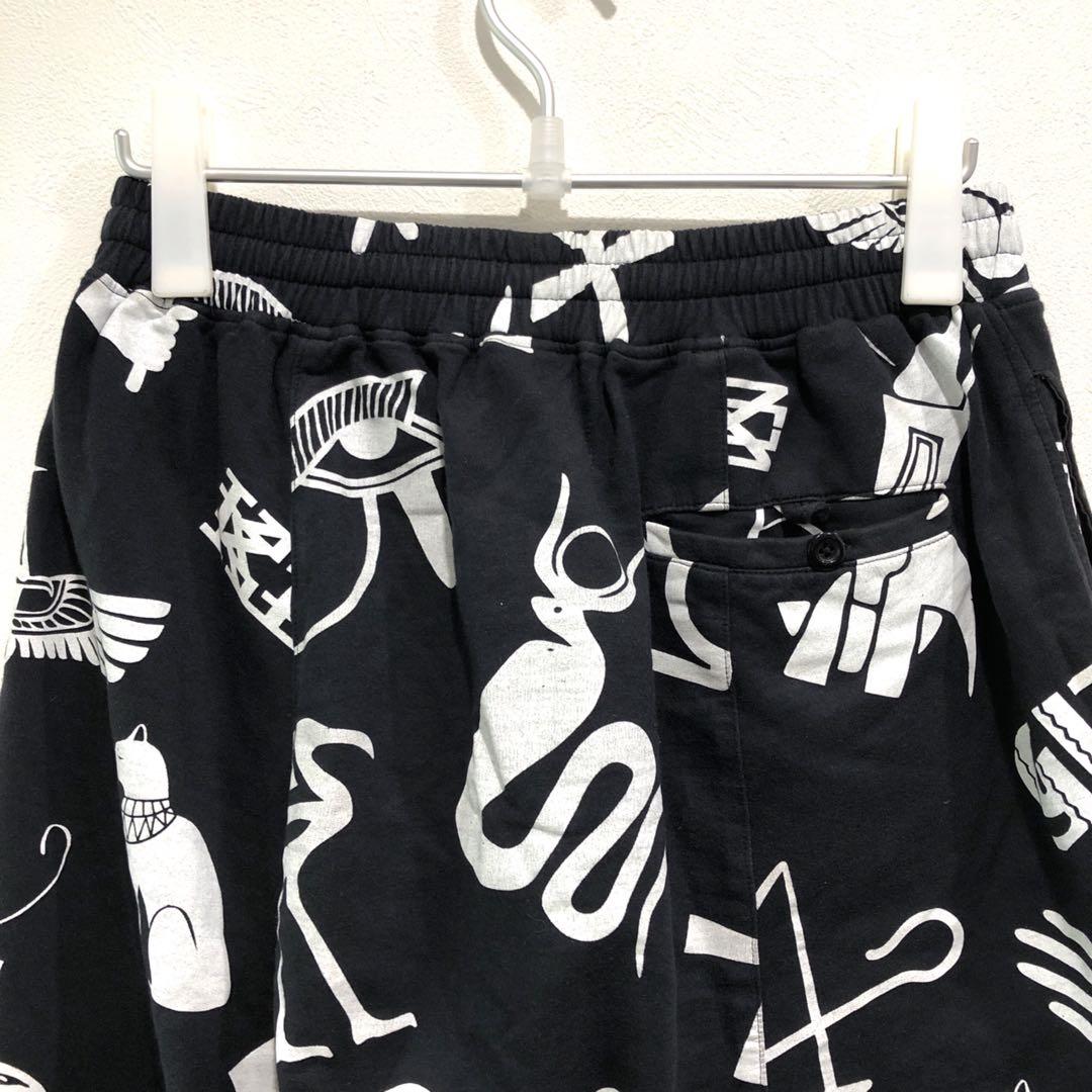 KTZ 名作　完売品　総柄 スウェット サルエルパンツ ハーフパンツ モノトーン