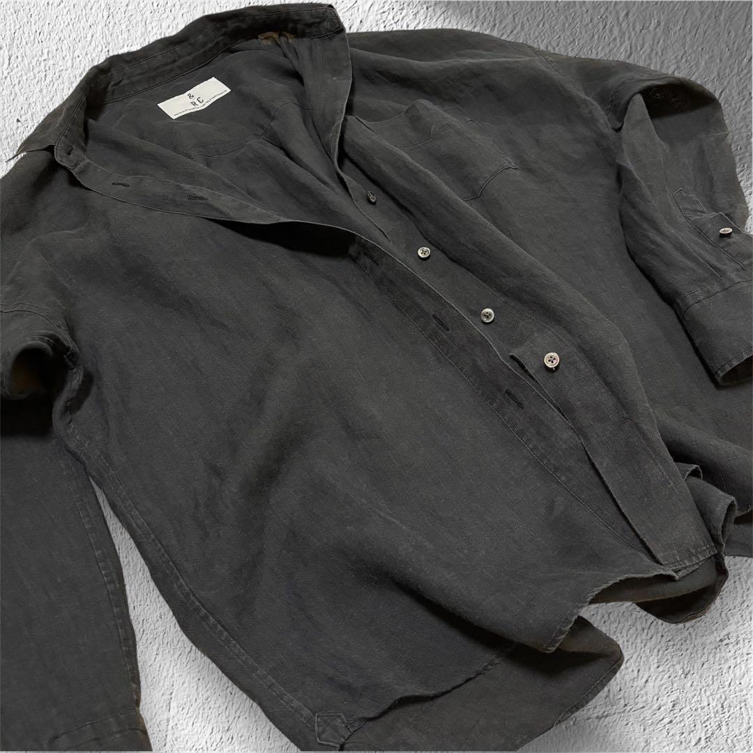 【美品】&RC カレンソロジー リネン100% ビッグシャツ ブラック 日本製