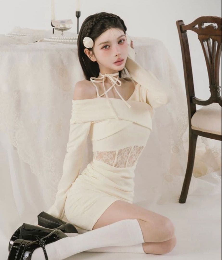 Darich　コルセットレースカットミニワンピース　freeサイズ