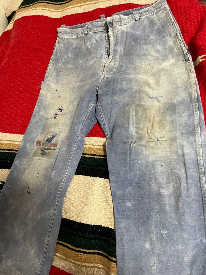 40s-50s フレンチヴィンテージワークパンツ 襤褸 ボロユーロ