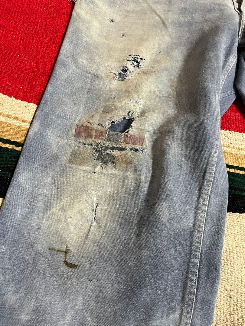 40s-50s フレンチヴィンテージワークパンツ 襤褸 ボロユーロ