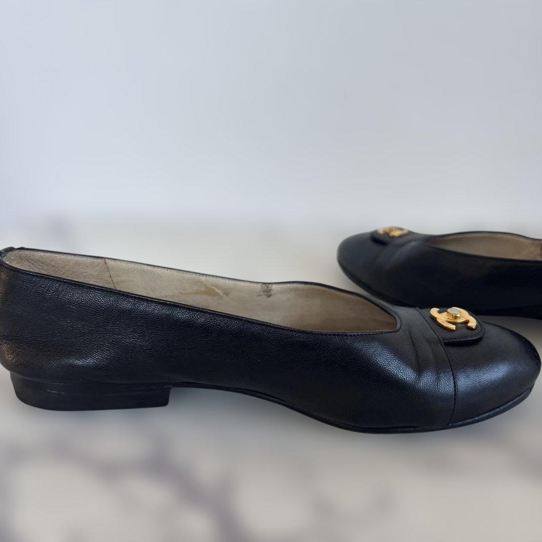 シャネル ココマーク　ターンロック　パンプス　フラットシューズ　ローファー