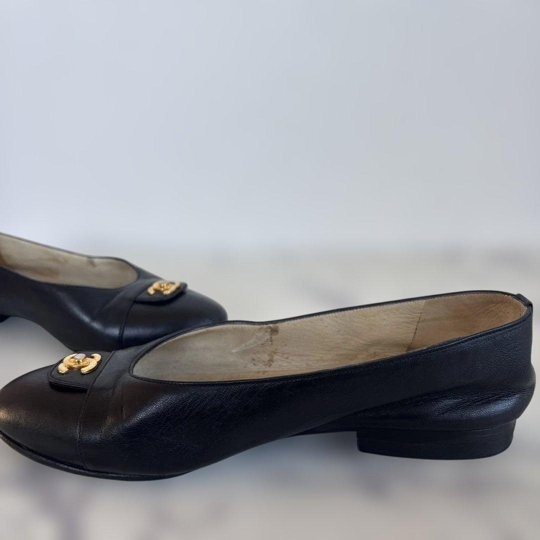 シャネル ココマーク　ターンロック　パンプス　フラットシューズ　ローファー