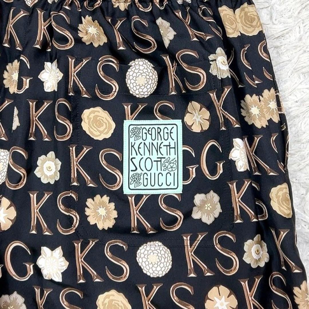 未使用 21SS グッチ ケンスコット シルク ショートパンツ 50 ブラック