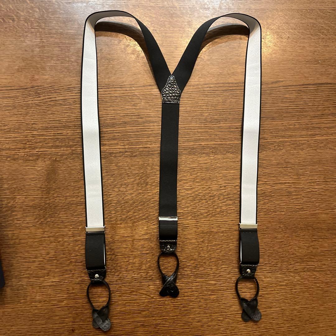  T THURSTON サスペンダー ブラック/シルバー